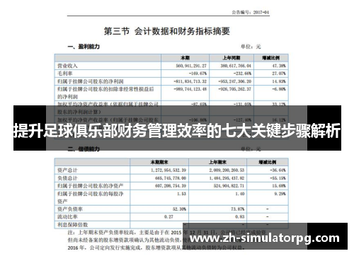提升足球俱乐部财务管理效率的七大关键步骤解析 提升足球俱乐部财务管理效率的七大关键步骤解析