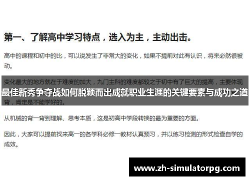 最佳新秀争夺战如何脱颖而出成就职业生涯的关键要素与成功之道